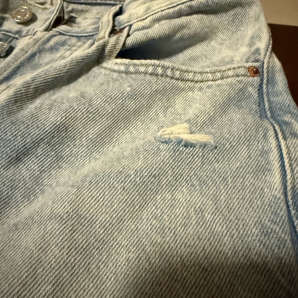 NEW!! PacSun buttonfly light wash distressed dad jeans size 23 - Picture 7 of 8